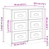 vidaXL Sideboard Betongrau 70x35,5x67,5 cm Holzwerkstoff