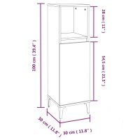 vidaXL 3-tlg. Badm&ouml;bel-Set R&auml;uchereiche Holzwerkstoff