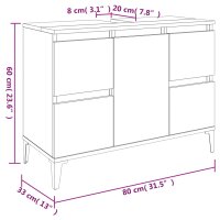 vidaXL 3-tlg. Badm&ouml;bel-Set R&auml;uchereiche Holzwerkstoff