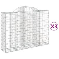 vidaXL Gabionen mit Hochbogen 3 Stk. 200x50x140/160cm...