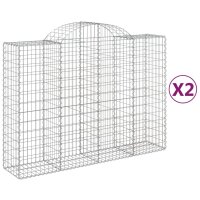 vidaXL Gabionen mit Hochbogen 2 Stk. 200x50x140/160cm...