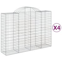 vidaXL Gabionen mit Hochbogen 4 Stk. 200x50x140/160cm...