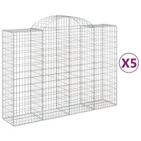 vidaXL Gabionen mit Hochbogen 5 Stk. 200x50x140/160cm...