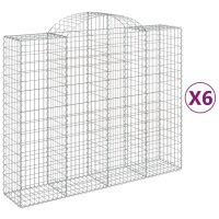 vidaXL Gabionen mit Hochbogen 6 Stk. 200x50x160/180cm...