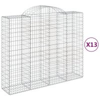 vidaXL Gabionen mit Hochbogen 13Stk. 200x50x160/180cm...