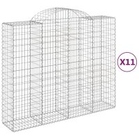 vidaXL Gabionen mit Hochbogen 11Stk. 200x50x160/180cm...