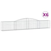 vidaXL Gabionen mit Hochbogen 6 Stk. 400x30x60/80 cm...