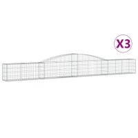 vidaXL Gabionen mit Hochbogen 3 Stk. 400x30x40/60 cm...