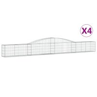 vidaXL Gabionen mit Hochbogen 4 Stk. 400x30x40/60 cm...