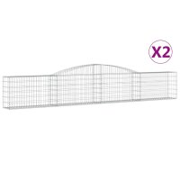 vidaXL Gabionen mit Hochbogen 2 Stk. 400x30x60/80 cm...