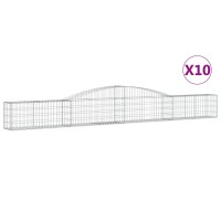 vidaXL Gabionen mit Hochbogen 10 Stk. 400x30x40/60 cm...