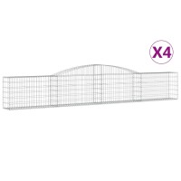 vidaXL Gabionen mit Hochbogen 4 Stk. 400x30x60/80 cm...