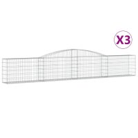 vidaXL Gabionen mit Hochbogen 3 Stk. 400x30x60/80 cm...