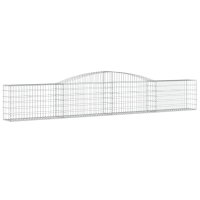 vidaXL Gabionen mit Hochbogen 25 Stk. 400x30x60/80 cm Verzinktes Eisen
