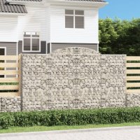 vidaXL Gabionen mit Hochbogen 7 Stk. 300x50x180/200cm...