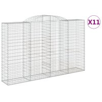 vidaXL Gabionen mit Hochbogen 11 Stk 300x50x180/200cm...
