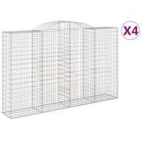 vidaXL Gabionen mit Hochbogen 4 Stk. 300x50x180/200cm...