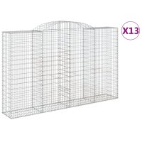 vidaXL Gabionen mit Hochbogen 13 Stk 300x50x180/200cm...