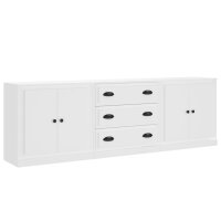 vidaXL Sideboards 3 Stk. Weiß Holzwerkstoff