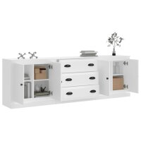 vidaXL Sideboards 3 Stk. Wei&szlig; Holzwerkstoff