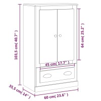 vidaXL Highboard Wei&szlig; 60x35,5x103,5 cm Holzwerkstoff