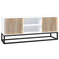 vidaXL TV-Schrank Wei&szlig; 105x30x45 cm Holzwerkstoff und Eisen