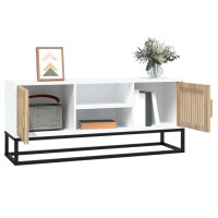 vidaXL TV-Schrank Wei&szlig; 105x30x45 cm Holzwerkstoff und Eisen