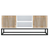 vidaXL TV-Schrank Wei&szlig; 105x30x45 cm Holzwerkstoff und Eisen