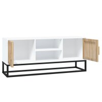 vidaXL TV-Schrank Wei&szlig; 105x30x45 cm Holzwerkstoff und Eisen