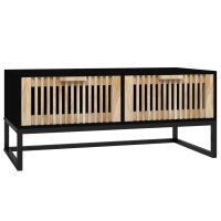 vidaXL Couchtisch Schwarz 80x40x35 cm Holzwerkstoff und Eisen