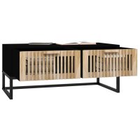 vidaXL Couchtisch Schwarz 80x40x35 cm Holzwerkstoff und Eisen