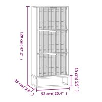 vidaXL Schuhschrank Wei&szlig; 52x25x120 cm Holzwerkstoff