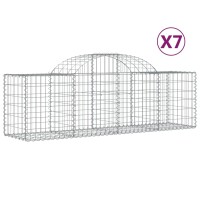 vidaXL Gabionen mit Hochbogen 7 Stk. 200x50x60/80 cm...