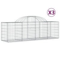 vidaXL Gabionen mit Hochbogen 3 Stk. 200x50x60/80 cm...