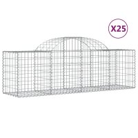 vidaXL Gabionen mit Hochbogen 25 Stk. 200x50x60/80 cm...