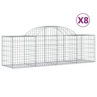 vidaXL Gabionen mit Hochbogen 8 Stk. 200x50x60/80 cm...