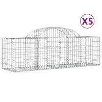 vidaXL Gabionen mit Hochbogen 5 Stk. 200x50x60/80 cm...