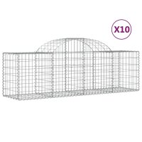 vidaXL Gabionen mit Hochbogen 10 Stk. 200x50x60/80 cm...