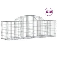 vidaXL Gabionen mit Hochbogen 18 Stk. 200x50x60/80 cm...