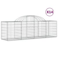 vidaXL Gabionen mit Hochbogen 14 Stk. 200x50x60/80 cm...