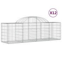 vidaXL Gabionen mit Hochbogen 12 Stk. 200x50x60/80 cm...