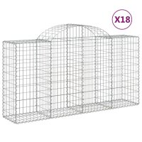 vidaXL Gabionen mit Hochbogen 18 Stk 200x50x100/120cm...