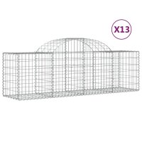 vidaXL Gabionen mit Hochbogen 13 Stk. 200x50x60/80 cm...