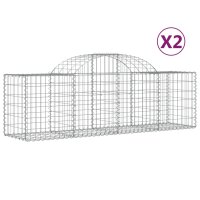 vidaXL Gabionen mit Hochbogen 2 Stk. 200x50x60/80 cm...