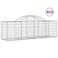 vidaXL Gabionen mit Hochbogen 15 Stk. 200x50x60/80 cm...