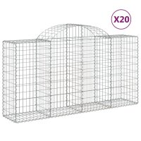 vidaXL Gabionen mit Hochbogen 20 Stk 200x50x100/120cm...