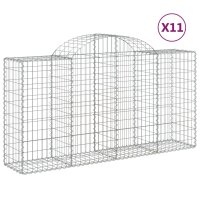 vidaXL Gabionen mit Hochbogen 11 Stk 200x50x100/120cm...