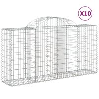 vidaXL Gabionen mit Hochbogen 10 Stk 200x50x100/120cm...