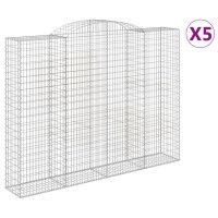 vidaXL Gabionen mit Hochbogen 5 Stk. 300x50x220/240cm...