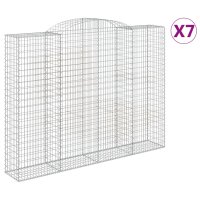 vidaXL Gabionen mit Hochbogen 7 Stk. 300x50x220/240cm...